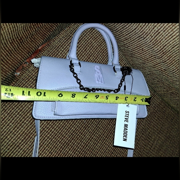 Steve Madden Galactic Lilac Compact Handbag With Chain Accent - Picture 13 of 13